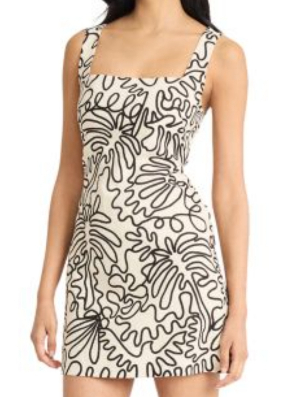 The Good Journey White‎ & Black Patterned Sleeveless Shift Dress